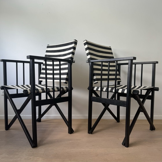 Image 1 of 2x chaises de directeur danoises par Hyllinger Möbler, 1980