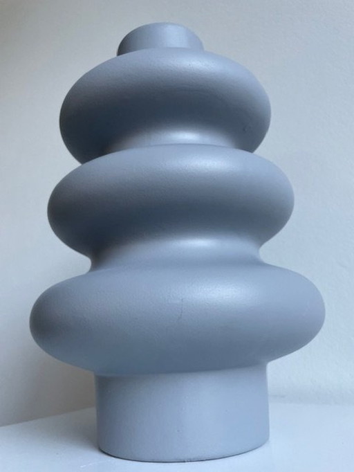 Gray Vase Wavy Design - Ø20 X H30 Cm