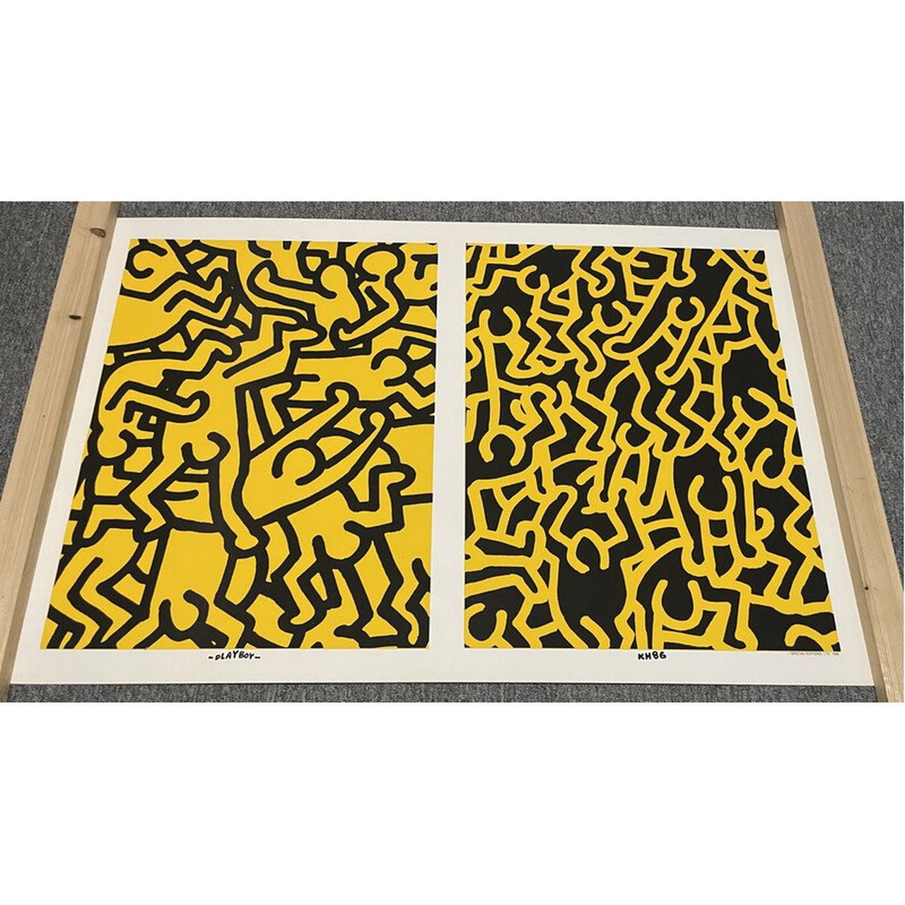 Vintage silkscreen poster by Keith Haring for Playboy | €900 | Whoppah