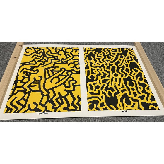 Image 1 of Vintage silkscreen poster by Keith Haring for Playboy