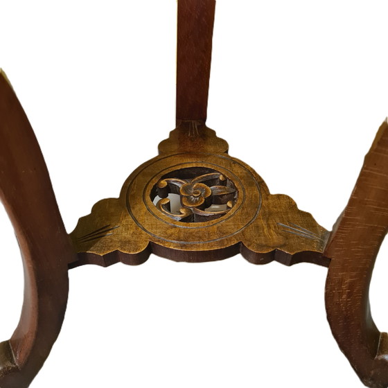 Image 1 of French walnut plant table in Chinese style, late 19th century