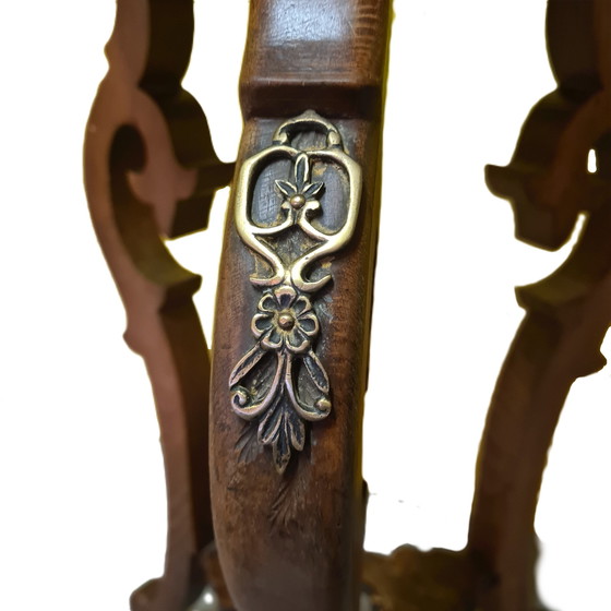 Image 1 of French walnut plant table in Chinese style, late 19th century