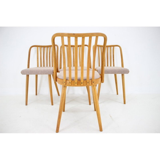 Image 1 of Set of 4 vintage oakwood dining chairs by Antonin Suman, Czechoslovakia 1970s