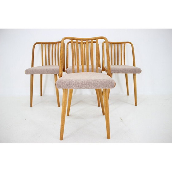 Image 1 of Set of 4 vintage oakwood dining chairs by Antonin Suman, Czechoslovakia 1970s