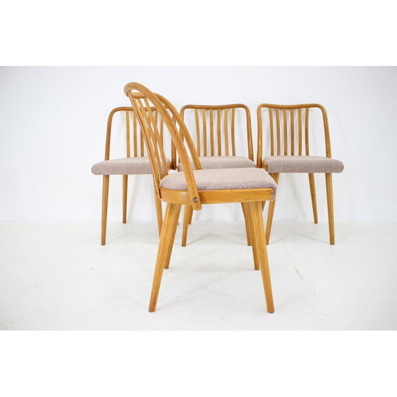 Image 1 of Set of 4 vintage oakwood dining chairs by Antonin Suman, Czechoslovakia 1970s