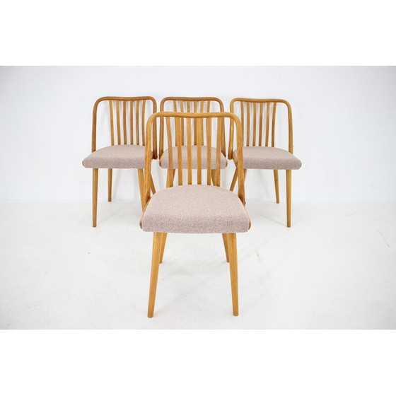 Image 1 of Set of 4 vintage oakwood dining chairs by Antonin Suman, Czechoslovakia 1970s