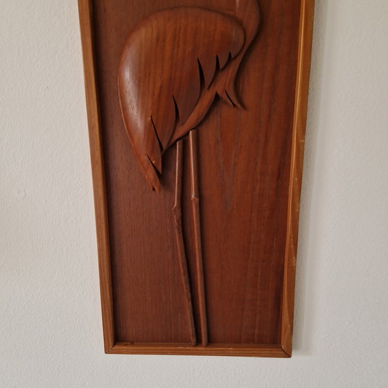Image 1 of Vintage Teak Wall Sign