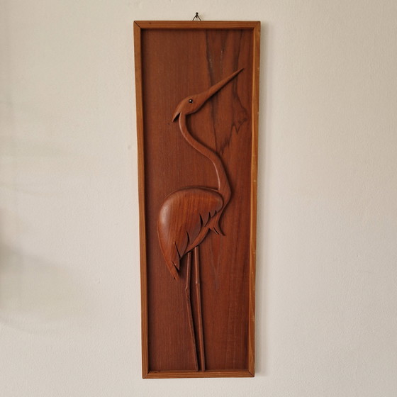 Image 1 of Vintage Teak Wall Sign