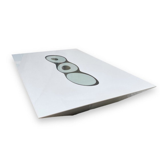 Image 1 of Vintage coffee table in white metal and luminous glass