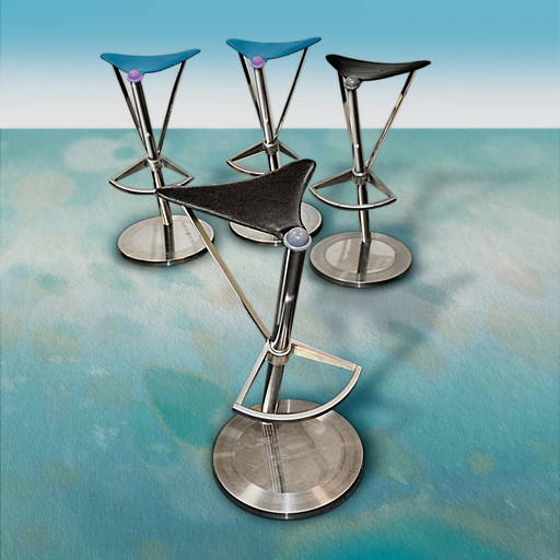 4x tabourets de bar vintage, set