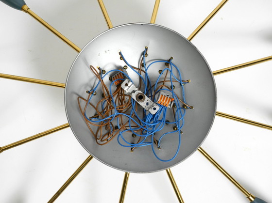 Image 1 of Bellissima lampada da soffitto Sputnik in ottone, stile Mid-Century Modern, a 12 bracci