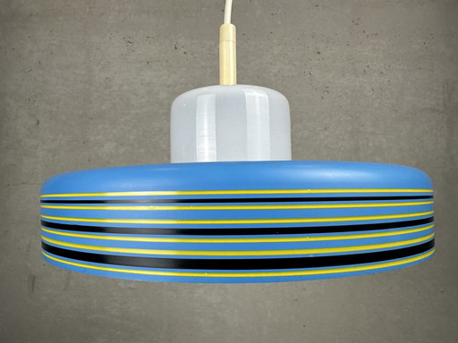 Vintage Pendant Lamp - Opaline And Metal - Doria