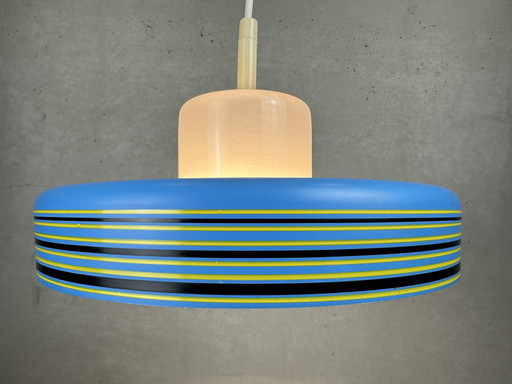 Vintage Pendant Lamp - Opaline And Metal - Doria