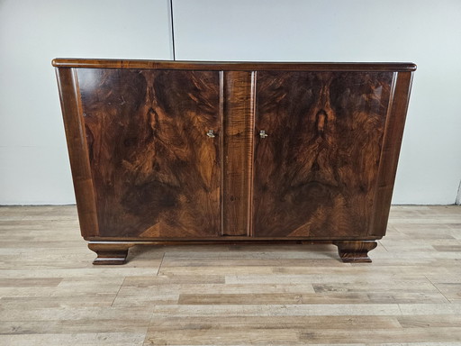 Art Deco Sideboard In Walnut Burl