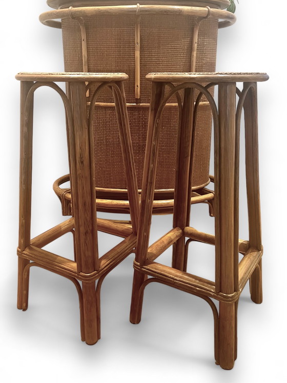 Image 1 of Tiki bar cocktail bar furniture rattan 1950's