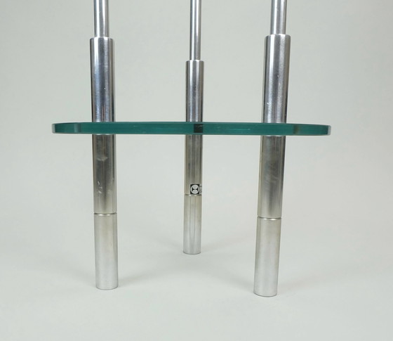 Image 1 of Large Knut Hesterberg Candle Holder Candelabra Stainless Steel And Glass 1970S