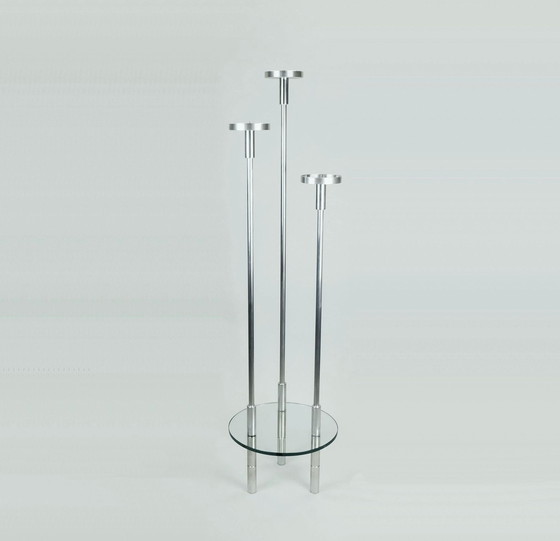 Image 1 of Large Knut Hesterberg Candle Holder Candelabra Stainless Steel And Glass 1970S