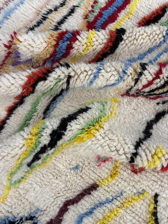 Image 1 of Vibrant Colorful Moroccan Beni Ourain Wool Rug 200X290 Cm