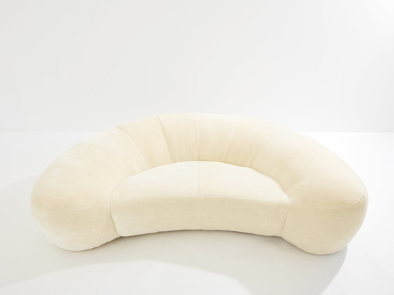 Image 1 of Divano Raphaël Raffel Croissant in velluto mohair anni &#39;70