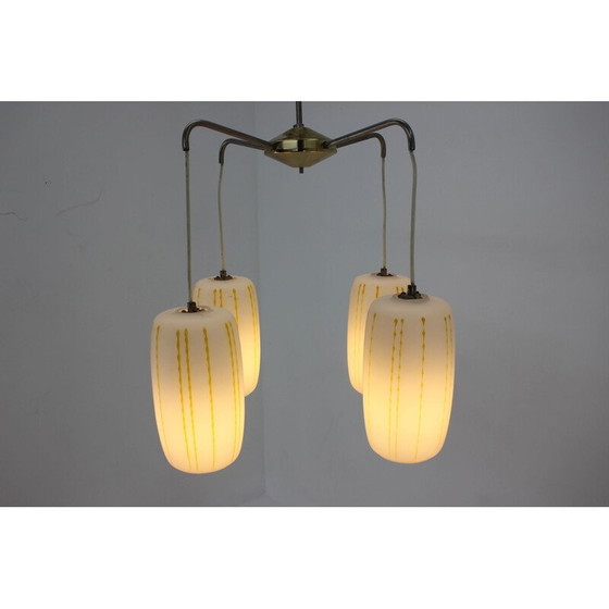 Image 1 of Mid century  glass pendant  Germany 1970s