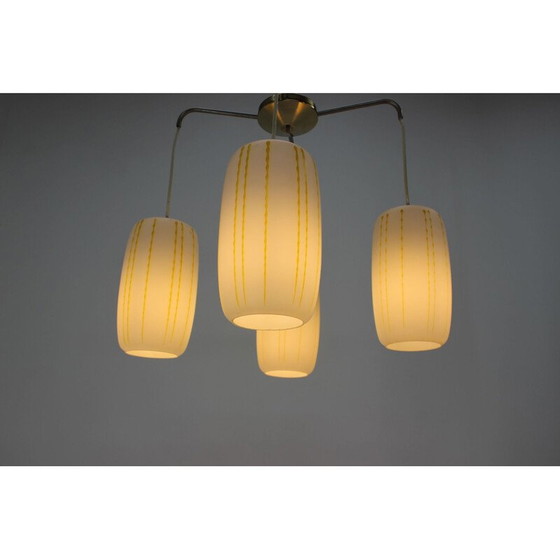 Image 1 of Mid century  glass pendant  Germany 1970s