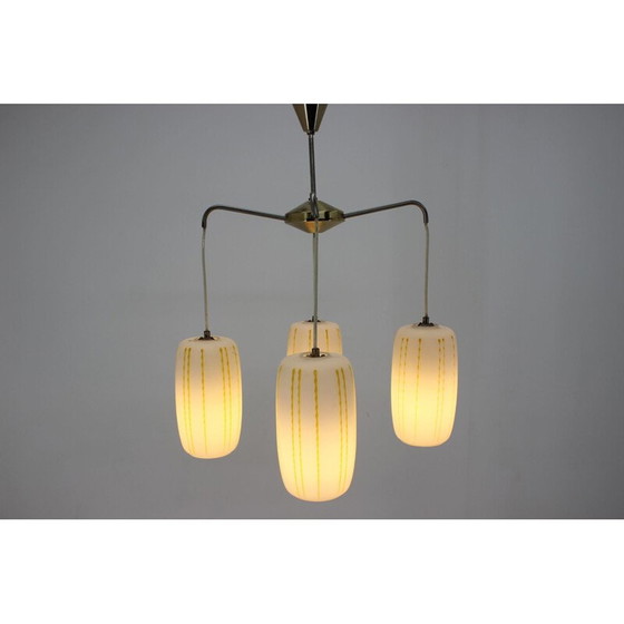 Image 1 of Mid century  glass pendant  Germany 1970s