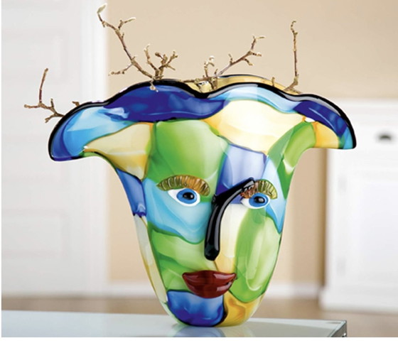 Image 1 of Hand-blown glass vase.