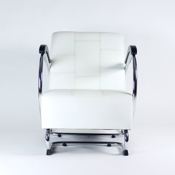 Image 1 of 1930S Chrome & Leather Armchair By Hynek Gottwald, Czechoslovakia