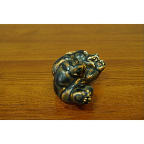 Image 1 of Vintage porcelain bear paperweight by Knud Kyhn for Royal Copenhagen, 1960s