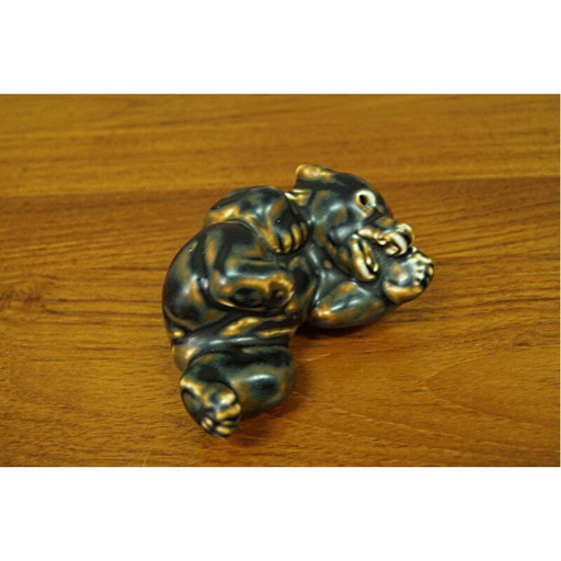 Vintage porcelain bear paperweight by Knud Kyhn for Royal Copenhagen, 1960s