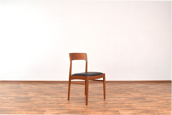 Image 1 of Danish Teak And Leather Dining Chairs By Henning Kjærnulf For Korup Stolefabrik, 1960S, Set Of 4