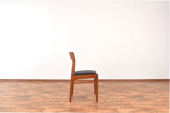 Image 1 of Danish Teak And Leather Dining Chairs By Henning Kjærnulf For Korup Stolefabrik, 1960S, Set Of 4