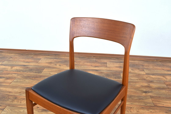 Image 1 of Danish Teak And Leather Dining Chairs By Henning Kjærnulf For Korup Stolefabrik, 1960S, Set Of 4