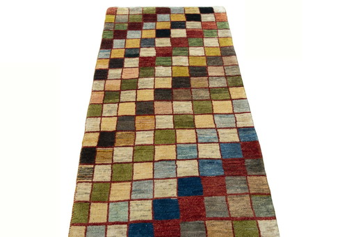 Hand-knotted Gabbeh nomadic rug - 195 X 91 Cm