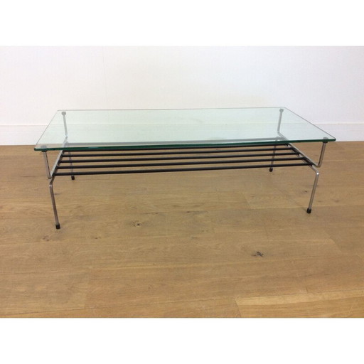 Vintage glass coffee table, Angletere 1960