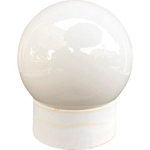Vintage white glass wall lamp for Elektrosvit Nové Zámky, Czechoslovakia 1960