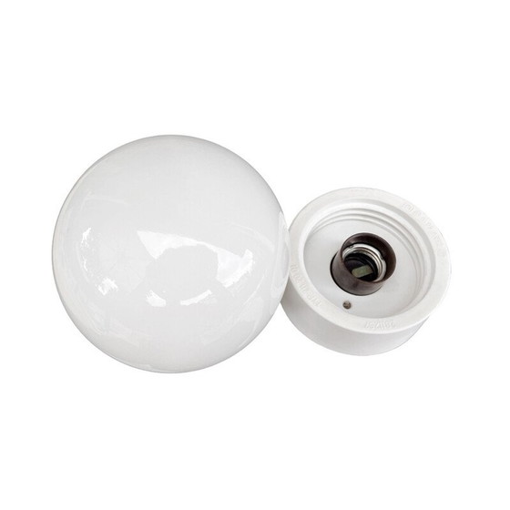 Image 1 of Vintage white glass wall lamp for Elektrosvit Nové Zámky, Czechoslovakia 1960