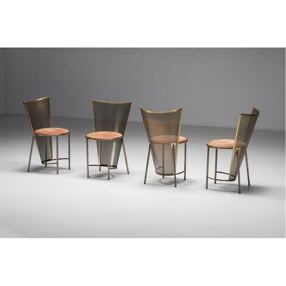 Image 1 of Set di 12 sedie vintage in ottone Expo '92 di Frans Van Praet, 1992