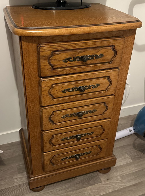 5-Drawer Oak Cabinet