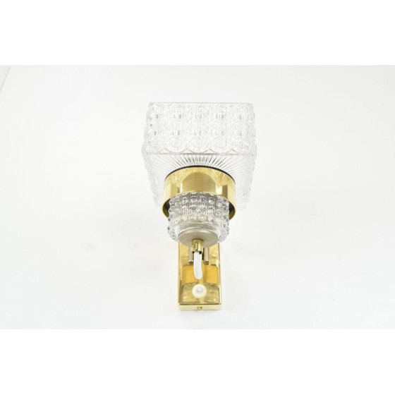 Image 1 of Lampada da parete vintage in vetro e ottone di Lidokov, Cecoslovacchia 1960