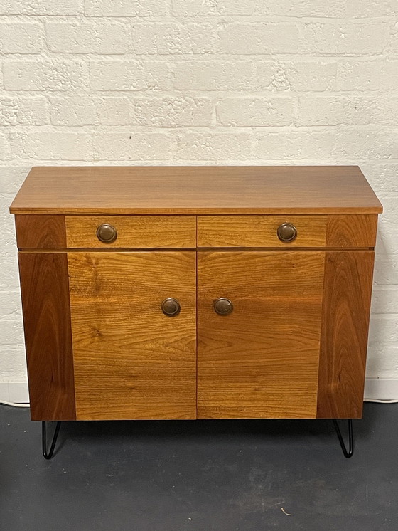 Image 1 of Cabinet/Sideboard, Hairpin Legs, Round Knobs. 1960'S