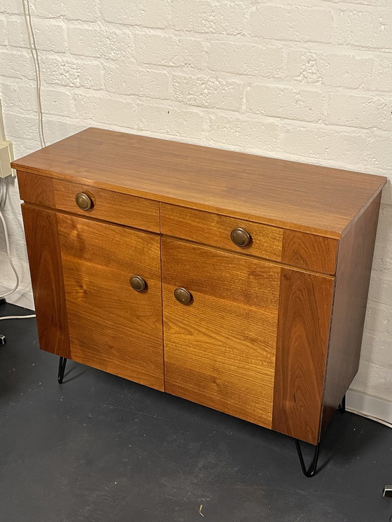 Image 1 of Cabinet/Sideboard, Hairpin Legs, Round Knobs. 1960'S