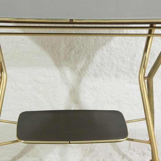 Image 1 of Carrello da portata vintage in ottone e plastica, 1950