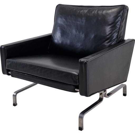 Vintage PK-31 armchair in metal and leather by Poul Kjærholm for E. Kold Christensen, Denmark 1950