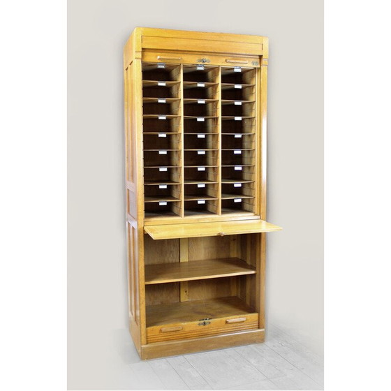 Image 1 of Vintage oak filing cabinet with shutters by Jerry, USA 1930