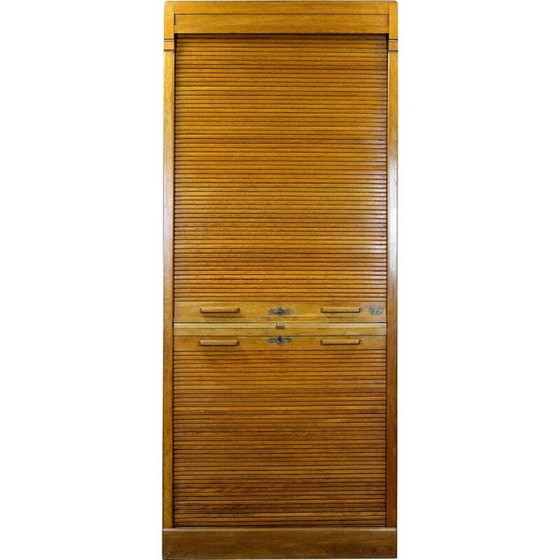Image 1 of Vintage oak filing cabinet with shutters by Jerry, USA 1930