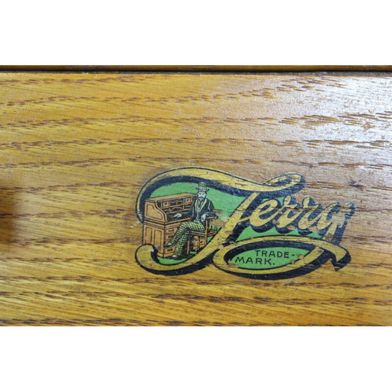 Image 1 of Vintage oak filing cabinet with shutters by Jerry, USA 1930