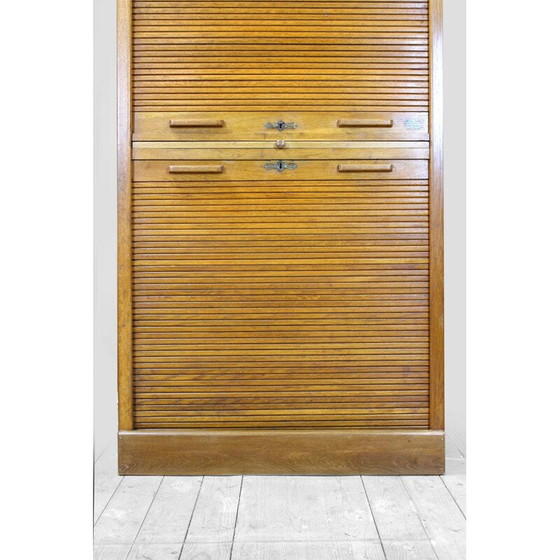 Image 1 of Vintage oak filing cabinet with shutters by Jerry, USA 1930