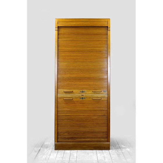 Image 1 of Vintage oak filing cabinet with shutters by Jerry, USA 1930