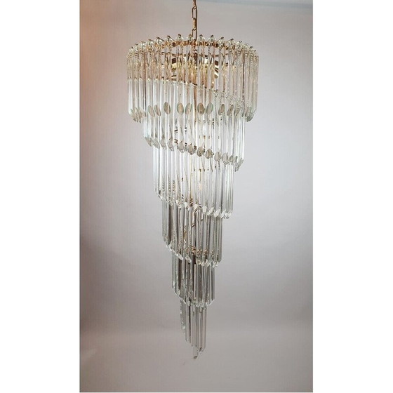 Image 1 of Vintage Murano glass waterfall chandelier, Italy